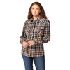 Wrangler Women's Retro Black Tan Plaid Snap Western Shirt 