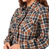 Wrangler Women's Retro Black Tan Plaid Snap Western Shirt 