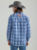 Wrangler Men's Blue Plaid PBR Bull Riders Snap Western Shirt