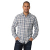 Wrangler Men's Retro Blue Plaid Snap Western Shirt 