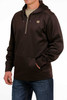 Cinch Men's 1/4 Zip US Flag Hoodie Brown 