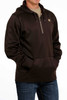 Cinch Men's 1/4 Zip US Flag Hoodie Brown 