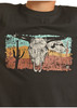 Rock & Roll Boy's Distressed Vintage Steer Skull Deseret Graphic T Shirt 