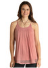 Panhandle Women's Pink Swiss Dot Pleated Cami Top 