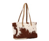 Myra Bags Fawn & White Hairon Cowhide Small Handbag 