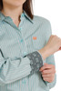 Cinch Women's Turquoise Stipe Button Western Shirt 