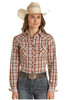 Panhandle Women's Roughstock Rust Plaid Snap Western Shirt