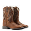 Ariat Distressed Tan Quickdraw VentTEK Western Boot For Kids