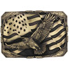 MONTANA SILVERSMITH Montana Silversmiths Forever Free Eagle US Flag Belt Buckle 