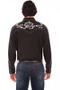 Scully Men's Horseshoe Embroidered Black Snap Western Shirt 