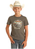 Rock & Roll Boy's Charcoal Pickup Truck Graphic T Shirt 