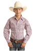 Panhandle Roughstock Boy's Red White Blue Paisley Snap Western Shirt 