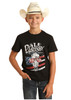 Rock & Roll Kid's Dale Brisby Black Steer Flag T Shirt Pow Pow 