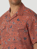 Wrangler Men's Coconut Cowboy Old West Print Short Sleeve Snap Shirt