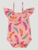 Wrangler Girl's Toddler Off The Shoulder Pink Ruffle Onesie Bodysuit 
