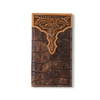 Ariat Men's Brown Crocodile Floral Embossed Rodeo Wallet