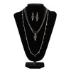 M & F Blazin Roxx Lightning Bolt Silver Necklace And Earrings Set  