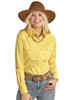PANHANDLE SLIM Panhandle Women's Solid Snap Western Shirt Turquoise Yellow 