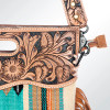 American Darling Tooled Leather Southwest Saddle Blanket Clutch Handbag