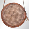AMERICAN DARLING American Darling Women's Hand Tooled Genuine Leather Western Canteen Bag 