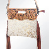 American Darling Hairon Cowhide Tooled Leather Western Clutch Hand Bag 