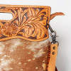 American Darling Hairon Cowhide Tooled Leather Western Clutch Hand Bag 