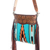 American Darling Signature Turquoise Aztec Saddle Blanket Western Crossbody Bag