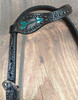 Bar H Equine Austin Turquoise Arrows Hand Tooled One Ear Headstall 