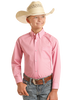 Panhandle Boy's Pink Button Down Western Shirt 