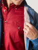 Men's Wrangler Flannel Lined Western Denim Jacket in Firepit