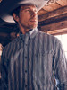  Men's George Strait One Pocket Shirt Periwinkle Stripe (112338098)
