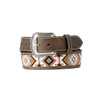 M & F Men's 3D Beaded Inlay Buck Laced Scrolling Belt 