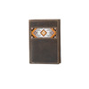 Men's Southwest Trifold Beaded Inlay Wallet Brown
