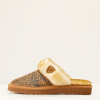 Women's Jackie Embossed Brown Square Toe Slipper