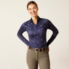 ARIAT Ariat Women's Navy Ditsy Lowell 2.0 Zip Baselayer 