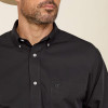 Ariat Men's Wrinkle Free Solid Classic Fit Tall Shirt - Black
