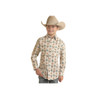 Boy's 2 Pocket Dale Brisby Print Woven Snap Shirt Turquoise (BBN2S02533)