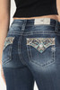 Miss Me Floral Bootcut Jeans Gold and Turquoise 