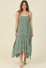 Cactus Print Green Print Maxi Dress (F4H84-W980)