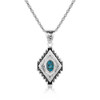 Diamond of the West Aztec Silver Necklace Turquoise