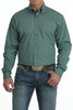 Men's Geometric Print Button-Down Long Sleeve Western Shirt Green (MTW1105707)