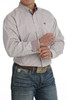 Men's Stripe Button-Down Long Sleeve Western Shirt White/Burgundy