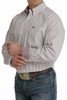 Men's Stripe Button-Down Long Sleeve Western Shirt White/Burgundy