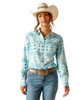 Women's Western Aztec Print VentTek Shirt Turquoise (10048776