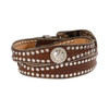 M&F Western Blazin Roxx Women's Brown Scalloped Croco Concho Leather Belt (N3512002) 