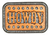 M& F Western Blazin Roxx Women's Silver Howdy Wording Crystals Leather Belt Buckle