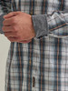 Wrangler Men's Retro Premium Long Sleeve Western Snap Plaid Shirt Stormy Grey