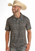 Men's Camo Aztec Snap Knit Polo Charcoal (TM51T03522) 