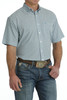 Men's Geometric Print Short Sleeve Arenaflex Button Down Shirt White/Blue