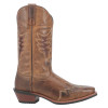 Laredo Men's Tan Williams Overlay Punchy Square Toe Western Leather Cowboy Boot